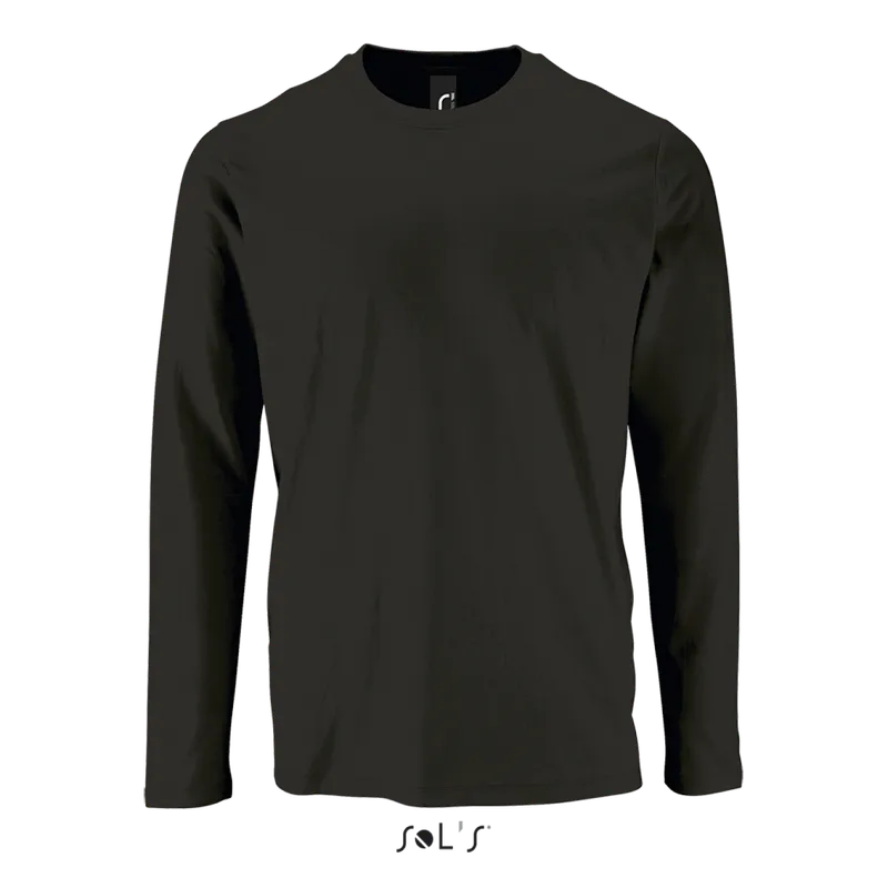 Tricou cu mânecă lungă bărbați SOL'S Imperial Lsl personalizat, negru