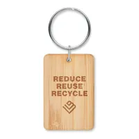 Breloc dreptunghiular din bambu personalizat, vedere zona de personalizare