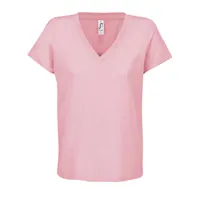 Tricou damă SOL'S Regent V V-neck personalizat, roz
