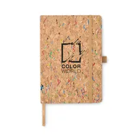 Notebook A5 din plută colorată personalizat, vedere zona de personalizare