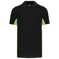 Tricou polo bărbați Kariban Flag Short-sleeved Two-tone personalizat, negru