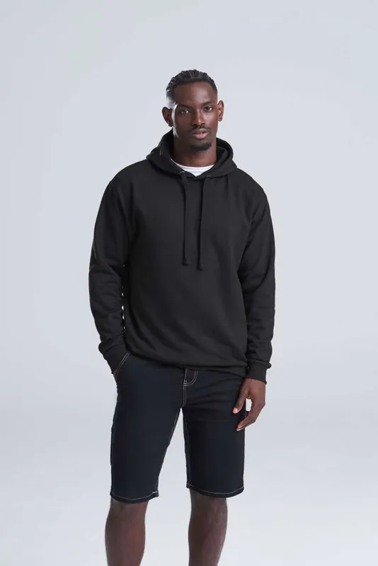 Hanorac unisex Just Hoods Epic Print personalizat, pe model