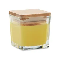 Lumânare parfumată pătrată 50gr personalizat, galben