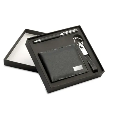 Set cadou:pix+breloc+portmoneu personalizat