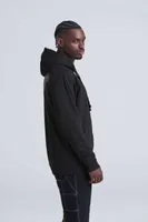Hanorac unisex Just Hoods Epic Print personalizat, pe model