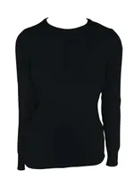 Bluză damă Legend Classics Crew Neck Fine Gauge Cotton Pullover personalizată, negru