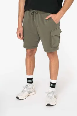 Pantaloni scurți bărbați Native Spirit French Terry Washed Effect Cargo Shorts personalizați