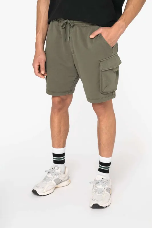 Pantaloni scurți bărbați Native Spirit French Terry Washed Effect Cargo Shorts