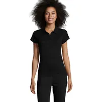 Tricou polo damă Sol's Prescott 170 personalizat, deep black