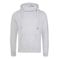 Hanorac unisex Just Hoods Cross Neck personalizat, gri