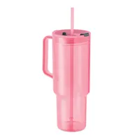 Pahar RPET 1200ml personalizat, roz transparent