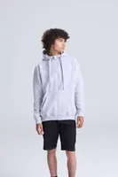Bluză unisex Just Hoods Graduate Heavyweight Zoodie personalizată, pe model
