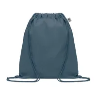 Rucsac cu cordon din bumbac personalizat, albastru
