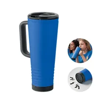 Pahar cu perete dublu de 700 ml personalizat, albastru regal
