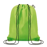 Sac cu cordon 190T RPET personalizat, lime