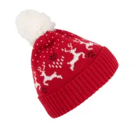 Căciulă K-UP Winter Beanie With Reindeer Design personalizată, roșu