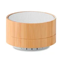 Boxă wireless din bambus 3W personalizată, alb