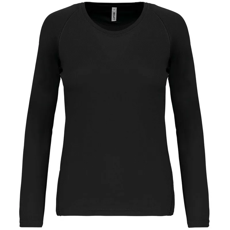Tricou cu mânecă lungă damă Proact Sports personalizat, negru