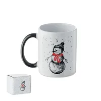 Cană ceramică sezonieră 300ml personalizată, negru/roșu