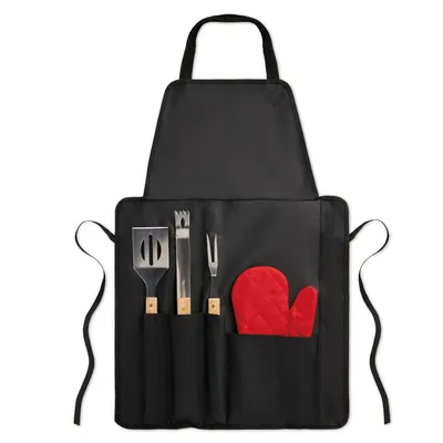 Şorţ, ustensile şi mănuşă BBQ personalizat