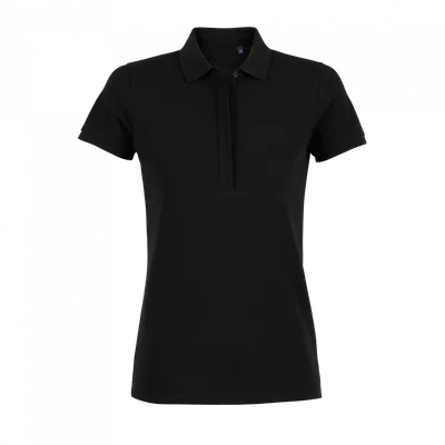 Tricou polo damă Neoblu Owen Piqué With Concealed Placket personalizat, negru
