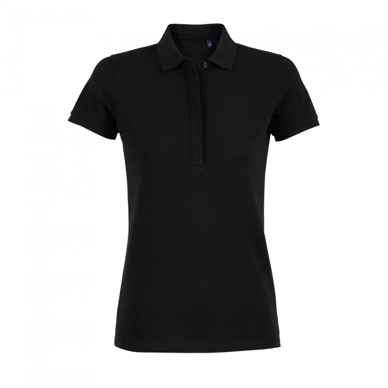 Tricou polo damă Neoblu Owen Piqué With Concealed Placket personalizat, negru