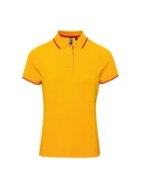 Tricou polo damă Premier Contrast Coolchecker® personalizat, pe model