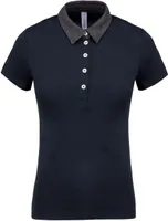 Tricou polo damă Kariban Two-tone Jersey personalizat, albastru