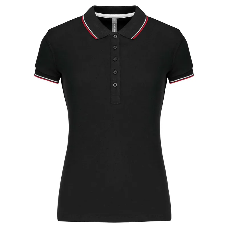 Tricou polo damă Kariban Short-sleeved personalizat, negru