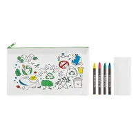 Penar cu 4 creioane colorate personalizat, vedere detaliu