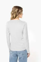 Tricou cu mânecă lungă damă Kariban Crew Neck personalizat, pe model