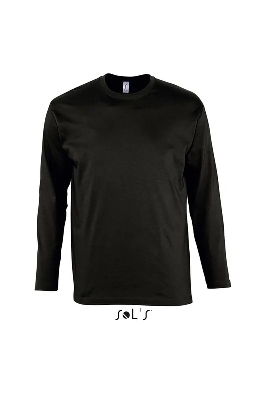 Tricou cu mânecă lungă bărbați SOL'S Monarch Round Collar personalizat, negru