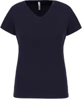 Tricou damă Kariban Short-sleeved V-neck personalizat, albastru
