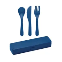 Set de tacâmuri din PP personalizat, albastru