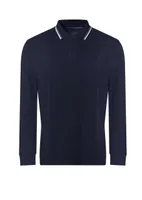 Tricou polo unisex Just Polos Tipped 100 personalizat, albastru