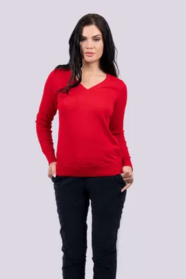 Bluză damă Legend Classics V-neck Fine Gauge Cotton Pullover personalizată