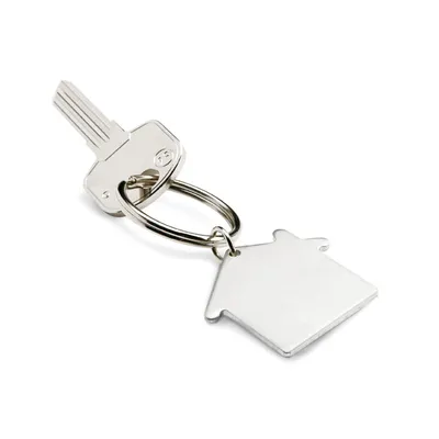 Breloc metalic formă de casă personalizat