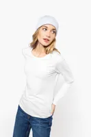 Tricou cu mânecă lungă damă Kariban Crew Neck personalizat, pe model