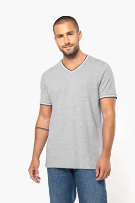 Tricou bărbați Kariban Piqué Knit V-neck personalizat