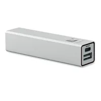 Power bank 2600 mAh personalizat, argint mat