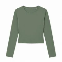 Tricou cu mânecă lungă damă True Blanks Fitted Top personalizat, verde