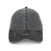Șapcă unisex Native Spirit Eco-friendly Ripped Effect Trucker personalizată, negru