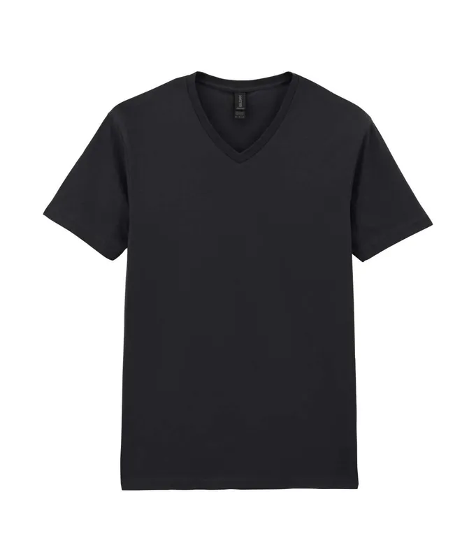 Tricou bărbați Gildan Softstyle™ Adult V-neck personalizat, negru