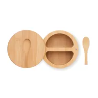Cutie din bambus pentru sare și personalizat, vedere spate