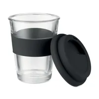 Pahar din sticlă de 350 ml personalizat, vedere lateral