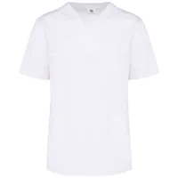 unisex Designed To Work Short Sleeve Cotton Tunic personalizat, alb