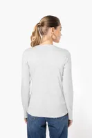 Tricou cu mânecă lungă damă Kariban V-neck personalizat, pe model
