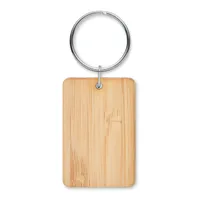 Breloc dreptunghiular din bambu personalizat, vedere lateral