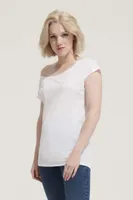 Tricou damă SOL'S Marylin Short Sleeve Long Kimono personalizat, pe model