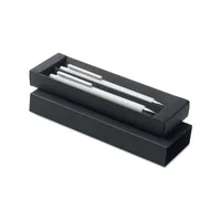 Set de stilouri din aluminiu re personalizat, alb